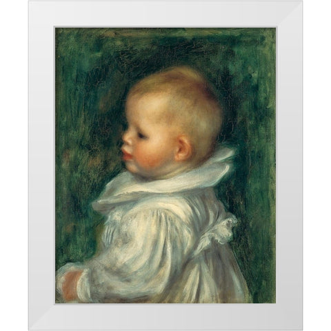 Portrait of Claude Renoir White Modern Wood Framed Art Print by Renoir, Pierre-Auguste