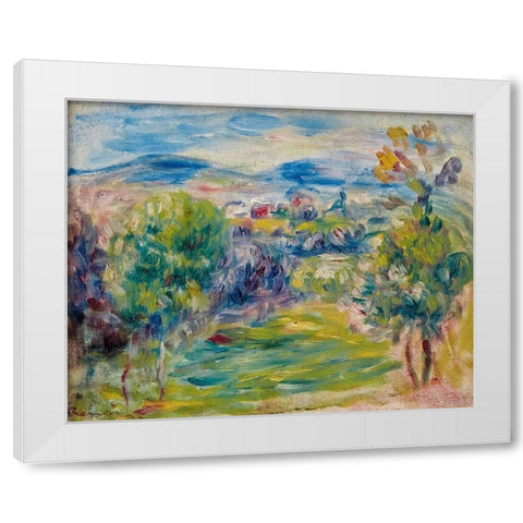 Renoirs house at Cagnes-sur-Mer White Modern Wood Framed Art Print by Renoir, Pierre-Auguste