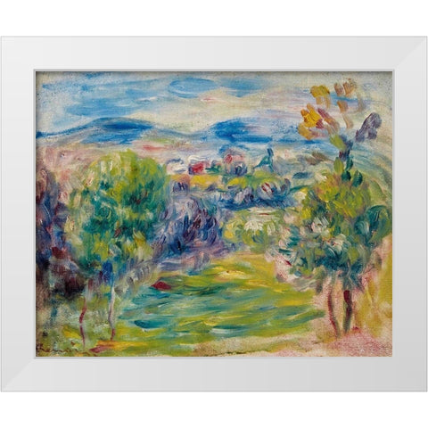 Renoirs house at Cagnes-sur-Mer White Modern Wood Framed Art Print by Renoir, Pierre-Auguste