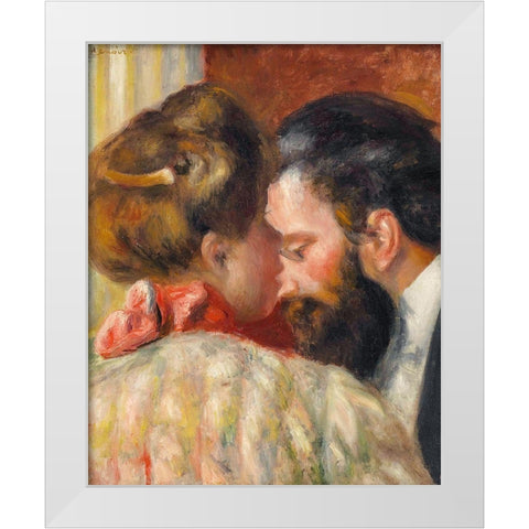 Confidence White Modern Wood Framed Art Print by Renoir, Pierre-Auguste