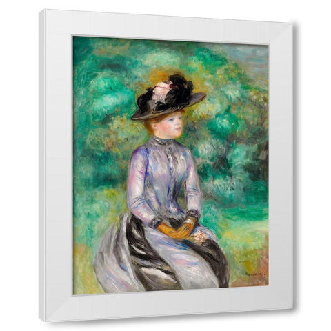 Adrienne White Modern Wood Framed Art Print by Renoir, Pierre-Auguste