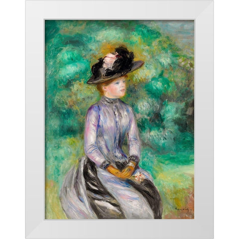 Adrienne White Modern Wood Framed Art Print by Renoir, Pierre-Auguste