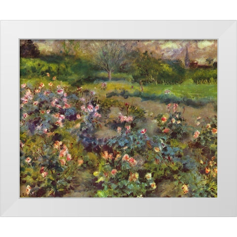 Rosenhain White Modern Wood Framed Art Print by Renoir, Pierre-Auguste