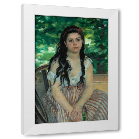 Summer White Modern Wood Framed Art Print by Renoir, Pierre-Auguste