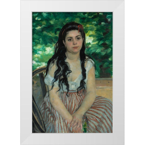 Summer White Modern Wood Framed Art Print by Renoir, Pierre-Auguste