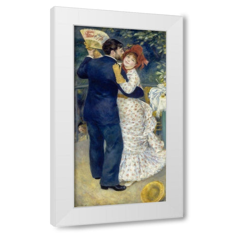 Country Dance White Modern Wood Framed Art Print by Renoir, Pierre-Auguste
