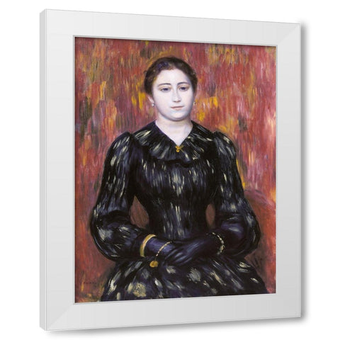 Portrait of Mme. Paulin White Modern Wood Framed Art Print by Renoir, Pierre-Auguste