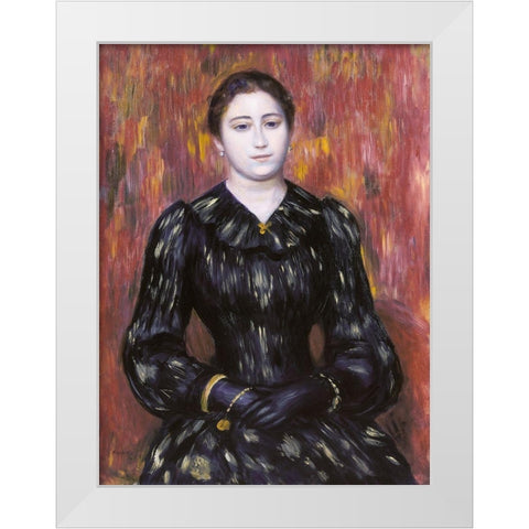 Portrait of Mme. Paulin White Modern Wood Framed Art Print by Renoir, Pierre-Auguste