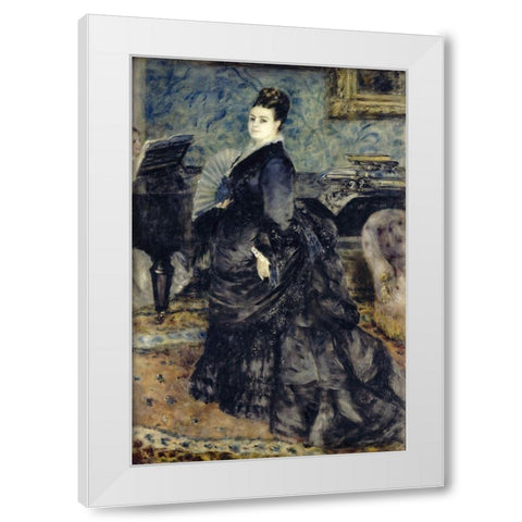Portrait of a Woman, Mme Georges Hartmann White Modern Wood Framed Art Print by Renoir, Pierre-Auguste