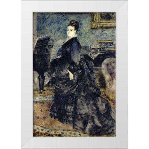 Portrait of a Woman, Mme Georges Hartmann White Modern Wood Framed Art Print by Renoir, Pierre-Auguste