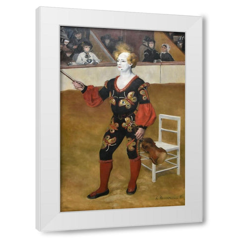 The clown White Modern Wood Framed Art Print by Renoir, Pierre-Auguste