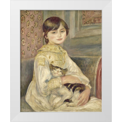 Julie Manet White Modern Wood Framed Art Print by Renoir, Pierre-Auguste