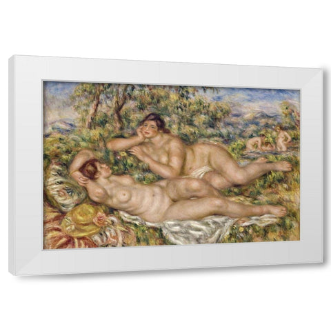 The Bathers White Modern Wood Framed Art Print by Renoir, Pierre-Auguste
