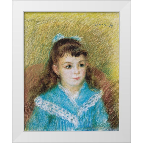 Portrait of a Young Girl, Elisabeth Maitre 1879 White Modern Wood Framed Art Print by Renoir, Pierre-Auguste