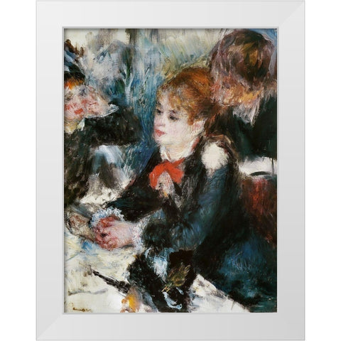 At the Milliners White Modern Wood Framed Art Print by Renoir, Pierre-Auguste