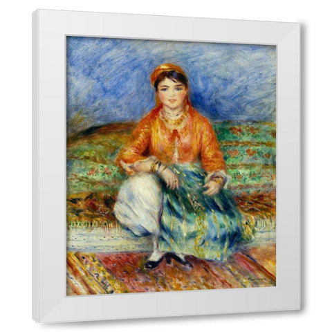Algerian Girl White Modern Wood Framed Art Print by Renoir, Pierre-Auguste