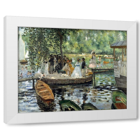 La Grenouillere White Modern Wood Framed Art Print by Renoir, Pierre-Auguste