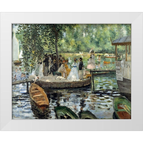 La Grenouillere White Modern Wood Framed Art Print by Renoir, Pierre-Auguste
