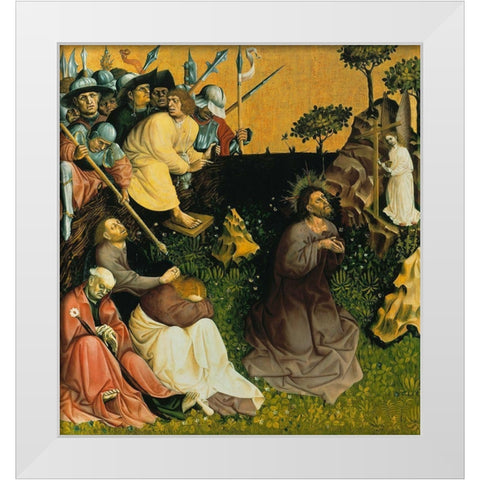 Christ on the Mount of Olives White Modern Wood Framed Art Print by Multscher, Hans