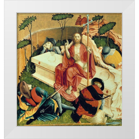 The Resurrection of Jesus Christ White Modern Wood Framed Art Print by Multscher, Hans
