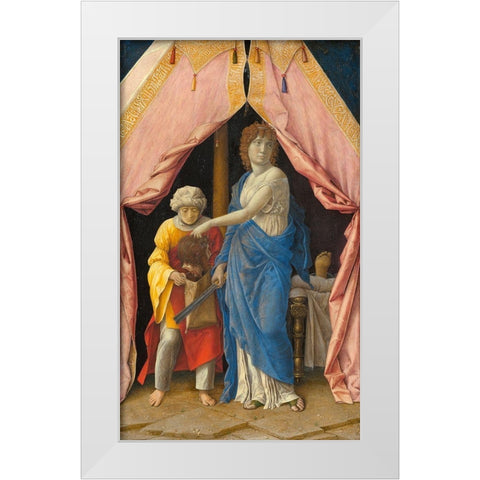 Judith with the Head of Holofernes White Modern Wood Framed Art Print by Mantegna, Andrea