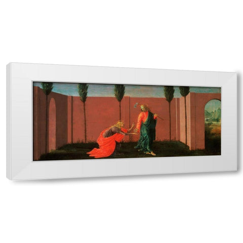 Noli Me Tangere White Modern Wood Framed Art Print by Botticelli, Sandro