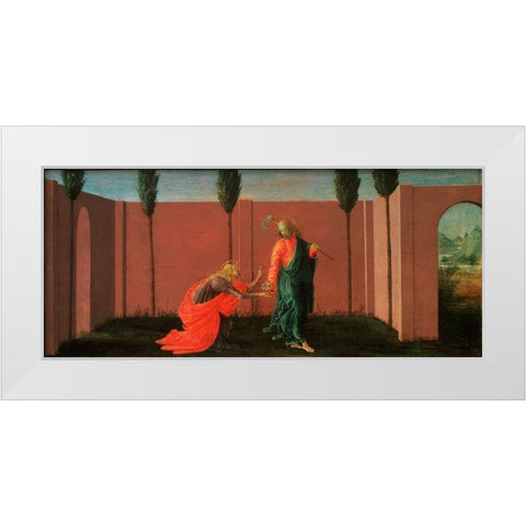 Noli Me Tangere White Modern Wood Framed Art Print by Botticelli, Sandro