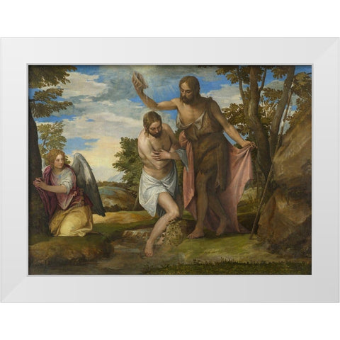 The Baptism of Christ White Modern Wood Framed Art Print by Veronese