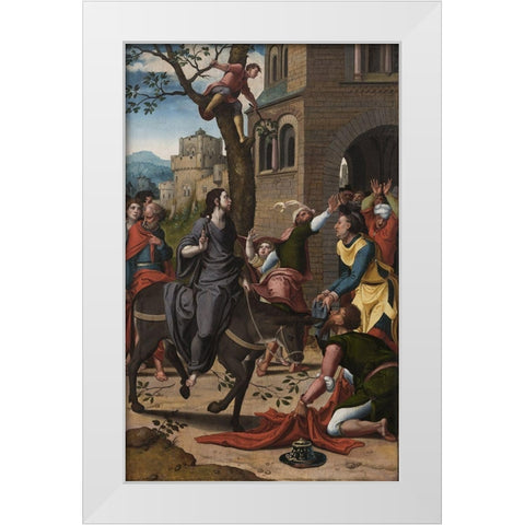 Entry of Christ into Jerusalem White Modern Wood Framed Art Print by Aelst, Pieter Coecke van