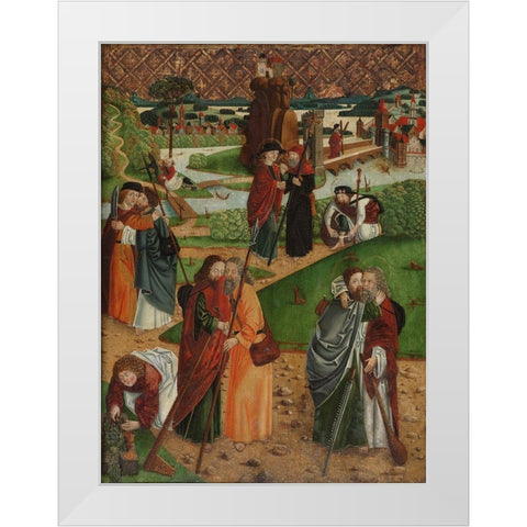 The Apostles Farewell White Modern Wood Framed Art Print by Master SH