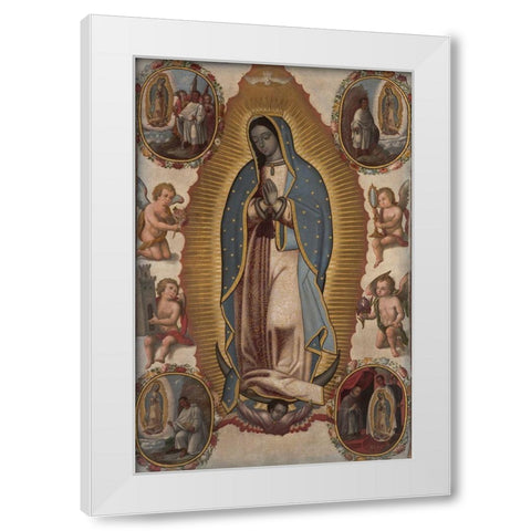 Virgin of Guadalupe White Modern Wood Framed Art Print by Unknown