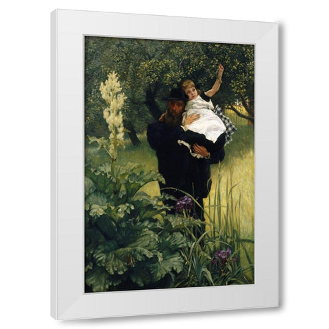 The Widower White Modern Wood Framed Art Print by Tissot, James