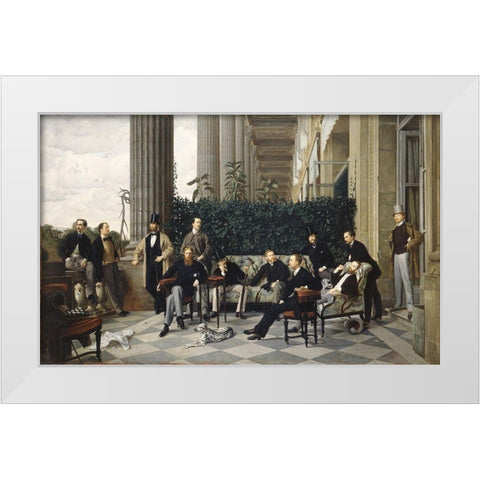 The Circle of the Rue Royale White Modern Wood Framed Art Print by Tissot, James