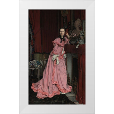 Portrait of Marquise de Miramon White Modern Wood Framed Art Print by Tissot, James