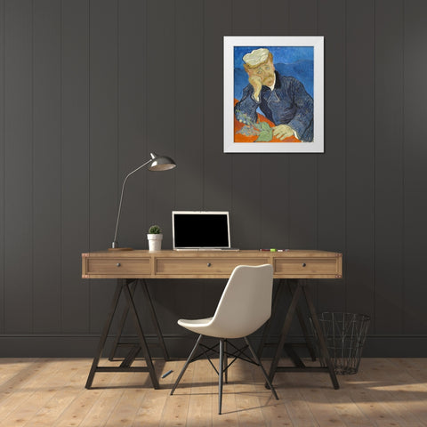 Dr Paul Gachet White Modern Wood Framed Art Print by van Gogh, Vincent
