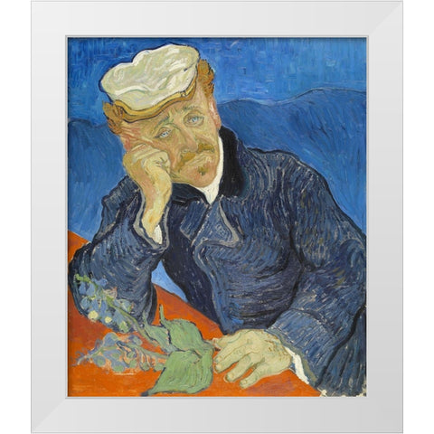 Dr Paul Gachet White Modern Wood Framed Art Print by van Gogh, Vincent