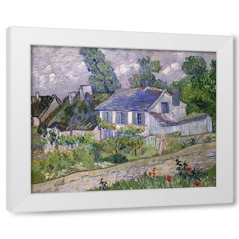 Houses at Auvers White Modern Wood Framed Art Print by van Gogh, Vincent
