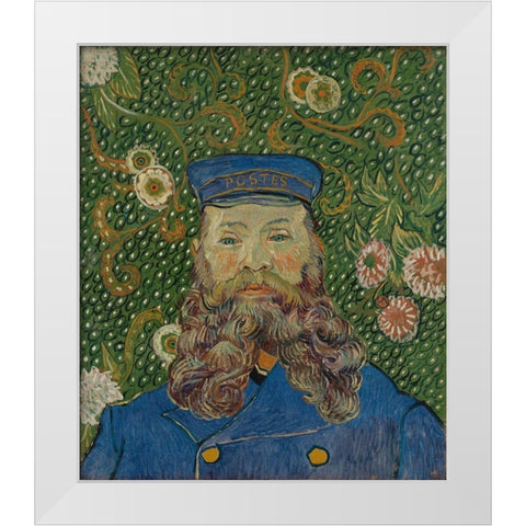 Portrait of Joseph Roulin White Modern Wood Framed Art Print by van Gogh, Vincent