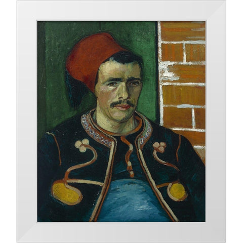 The Zouave White Modern Wood Framed Art Print by van Gogh, Vincent