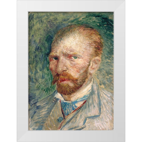 Self-portrait White Modern Wood Framed Art Print by van Gogh, Vincent
