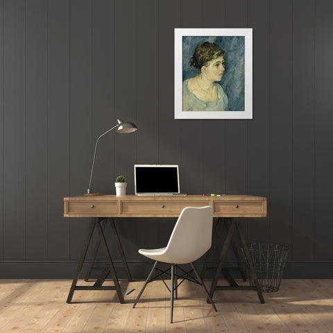 Portrait of a prostitute White Modern Wood Framed Art Print by van Gogh, Vincent