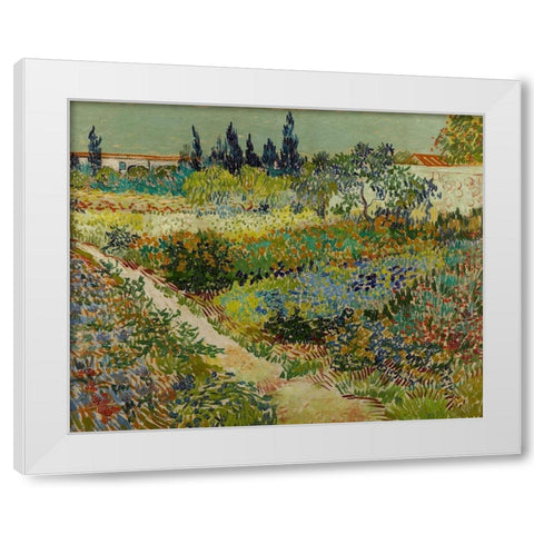 Garden at Arles White Modern Wood Framed Art Print by van Gogh, Vincent