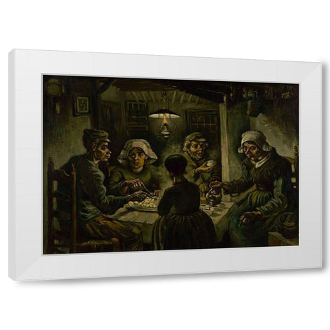 The potato eaters White Modern Wood Framed Art Print by van Gogh, Vincent