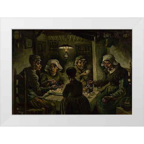 The potato eaters White Modern Wood Framed Art Print by van Gogh, Vincent