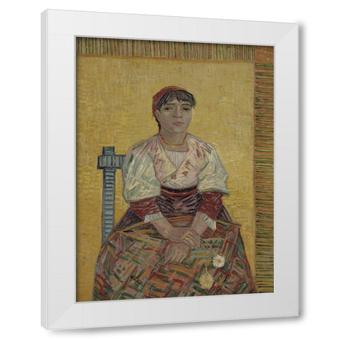 The Italian Woman White Modern Wood Framed Art Print by van Gogh, Vincent