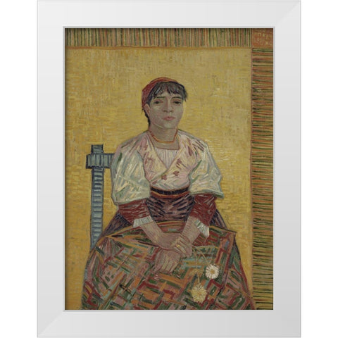 The Italian Woman White Modern Wood Framed Art Print by van Gogh, Vincent