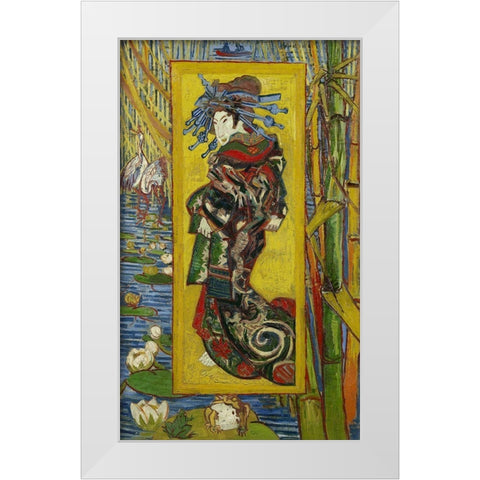 Courtesan, after Eisen White Modern Wood Framed Art Print by van Gogh, Vincent