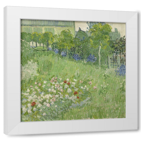 Daubignys garden White Modern Wood Framed Art Print by van Gogh, Vincent