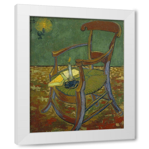 Gauguins chair White Modern Wood Framed Art Print by van Gogh, Vincent