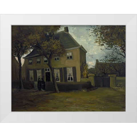 The vicarage at Nuenen White Modern Wood Framed Art Print by van Gogh, Vincent